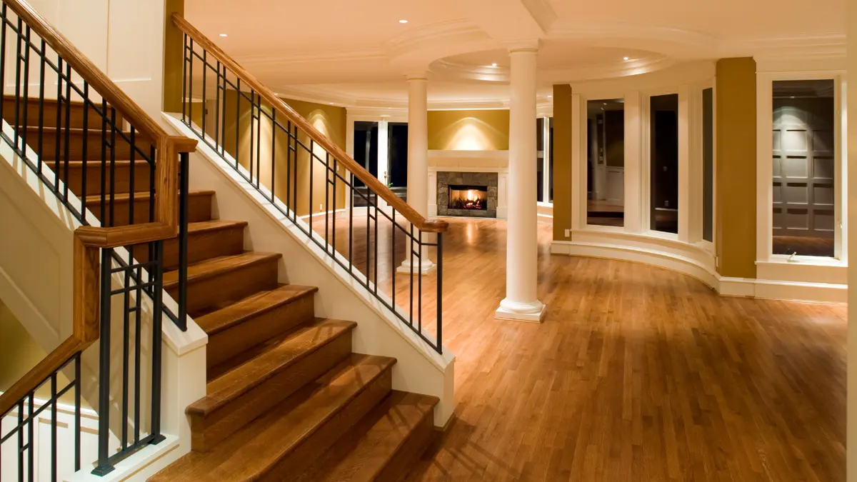 Interior flooring in a staircase