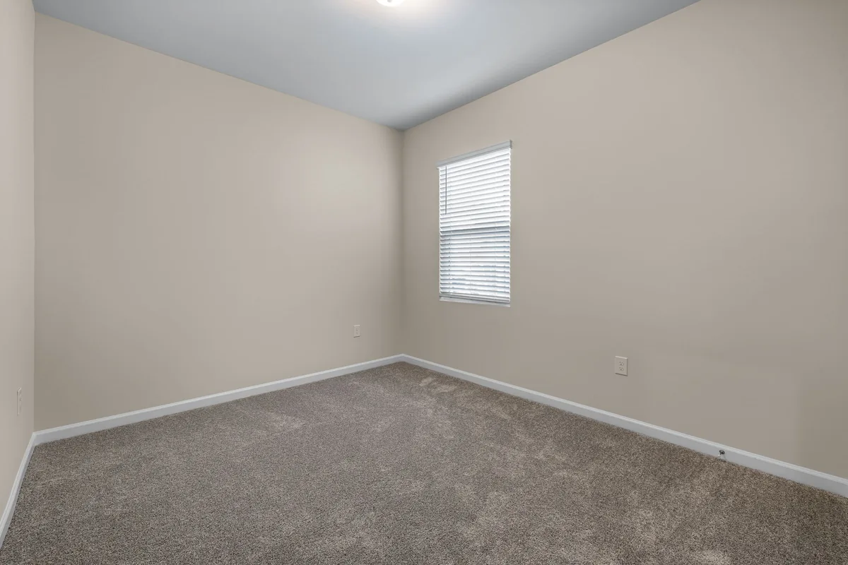 Explore minimalist empty room featuring carpet